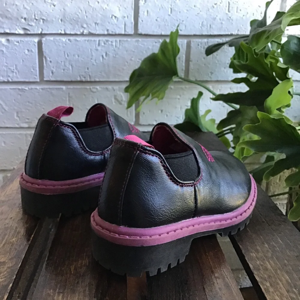 Western Chief Black Pink Toddler Rameos Low Ankle Boots Booties